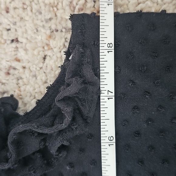 J. Crew sz M black ruffle top - Picture 6 of 10